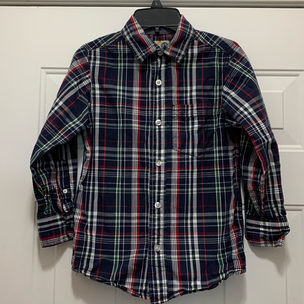 4/$10 J. Khaki 💯% cotton boys size small button down shirt